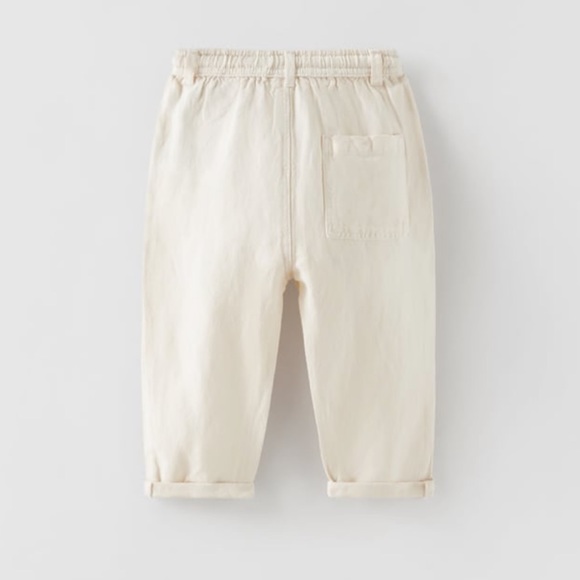 Zara Flowy Linen Blend Pants - Picture 2 of 3